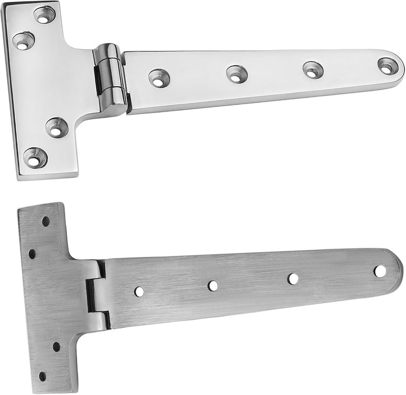 MEMUME Stainless Steel T Hinges Marine Grade, 4 x 2 inch (100 x 54 mm), 6 x 3 inch (150 x 72 mm), 8 x 4 inch (196 x 97 mm), 316 SS, Boat Hinges with Screws - Image 3